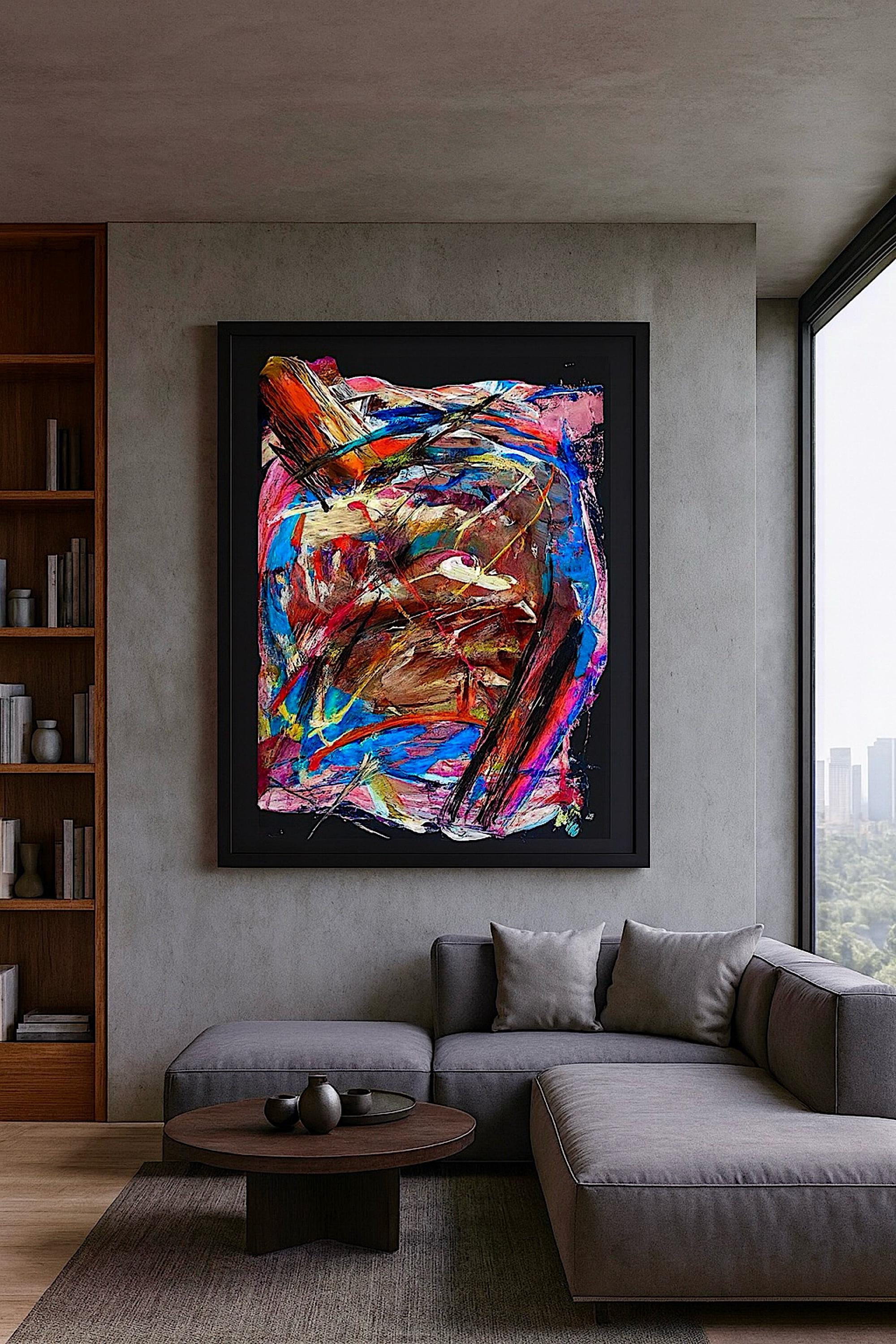 Handmade Abstract Acrylic Painting, Expressionist Wall Art (22x28 inch)