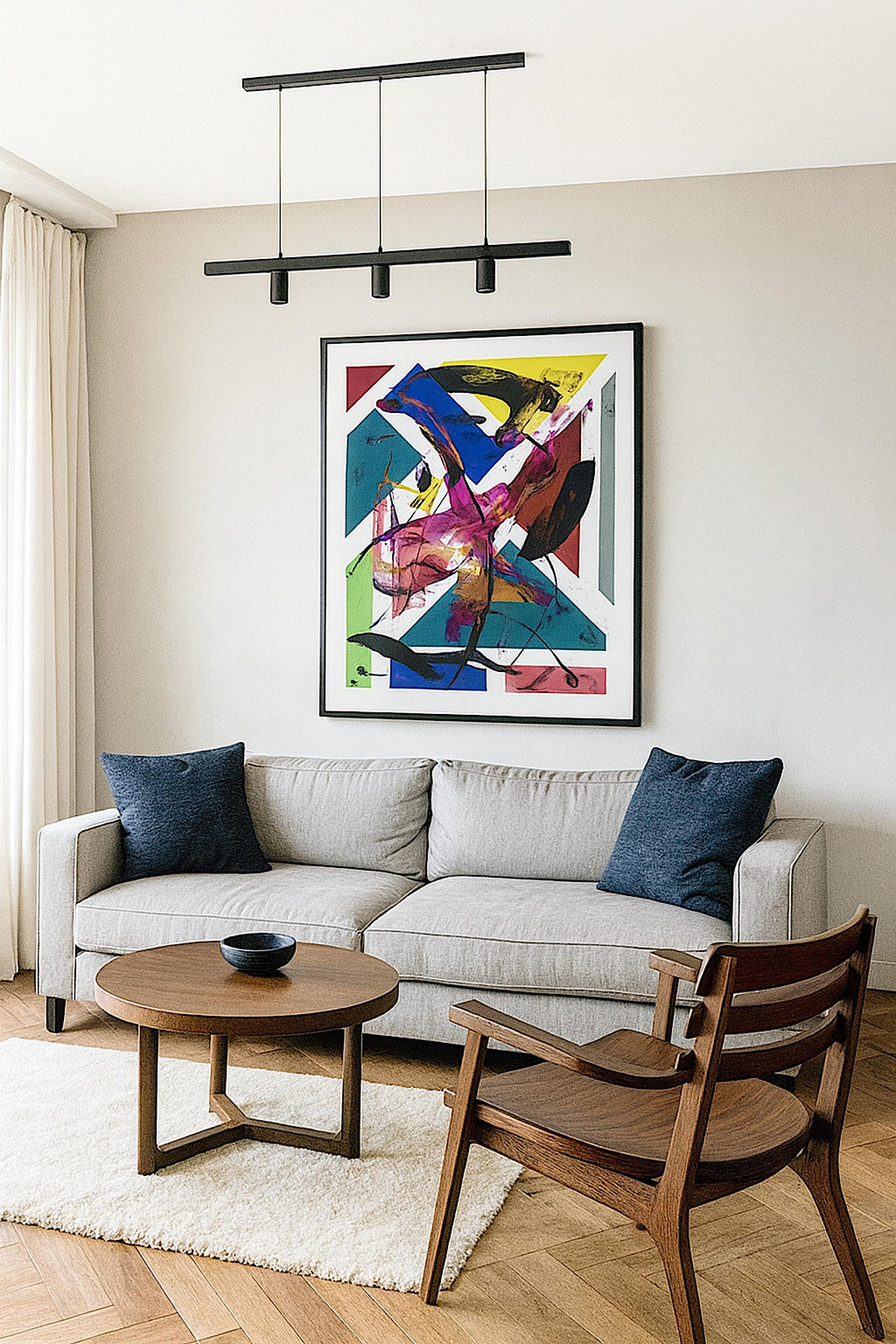 Handmade Abstract Acrylic Painting, Colorful Modern Art, Not a Print (22x28 inch)