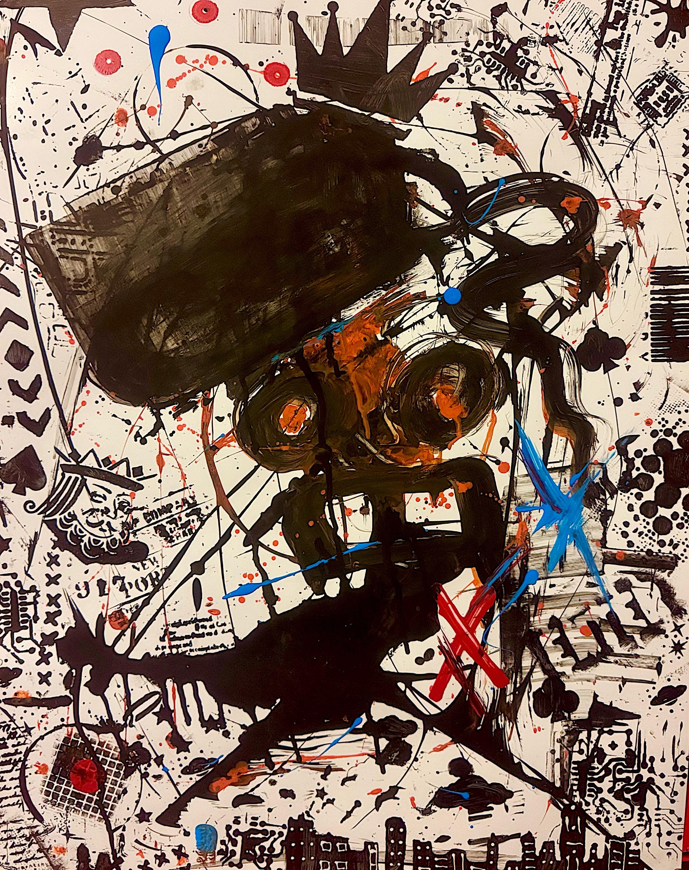 Handmade Acrylic Painting, Abstract Expressionist Art (22x28 inch)