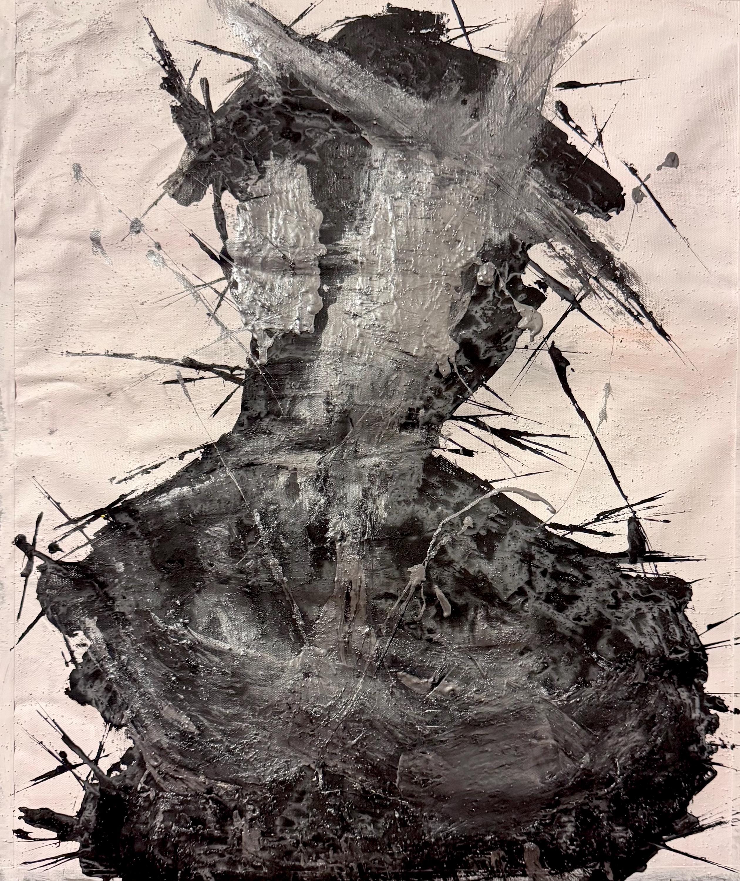 Abstract Expressionist Portrait – Figurative Acrylic Painting on Canvas (20x24 inch Canvas)